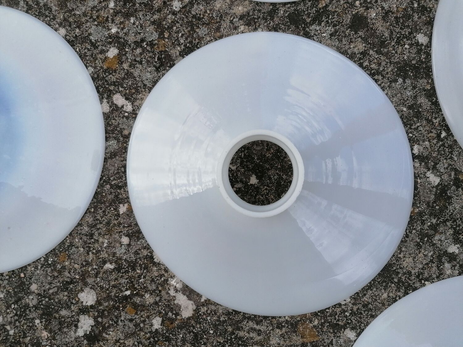 White opaline lampshade from the 1940s