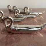 Set of 6 silver-plated swan knife rests