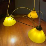 Vintage 3-light pendant light by Le Dauphin circa 1980s