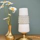 Vintage globe table lamp in glass and white opal.