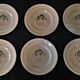 Série de six assiettes plates Longwy années 50 fleurs de cerisier