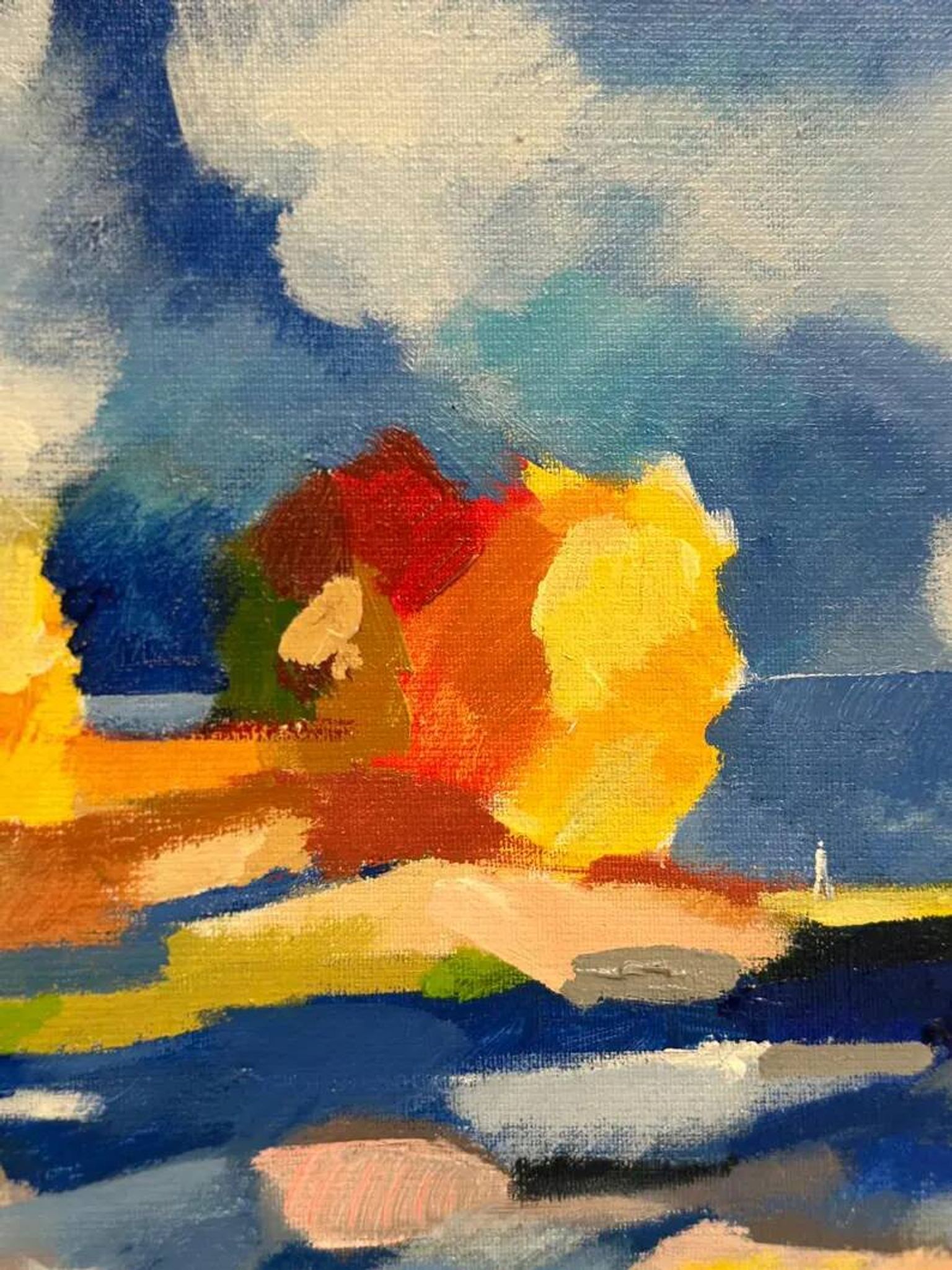 Original Swedish Oil on Canvas – “The Wandering Poet” by Anita Fröding – Signed – Vintage and Framed – 39 × 31 cm (15.4" × 12.2")