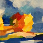 Original Swedish Oil on Canvas – “The Wandering Poet” by Anita Fröding – Signed – Vintage and Framed – 39 × 31 cm (15.4" × 12.2")