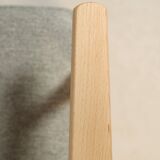 Fauteuil Vintage Gris Clair Design Scandinave Revêtement Laine