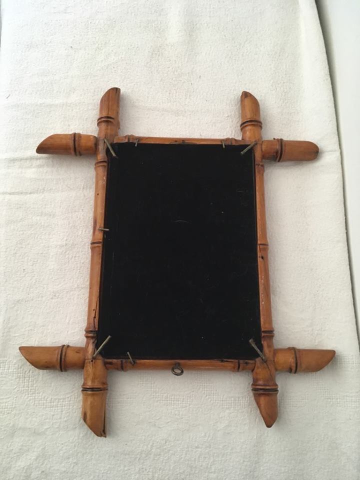 Vintage mirror wooden bamboo 18x24cm way