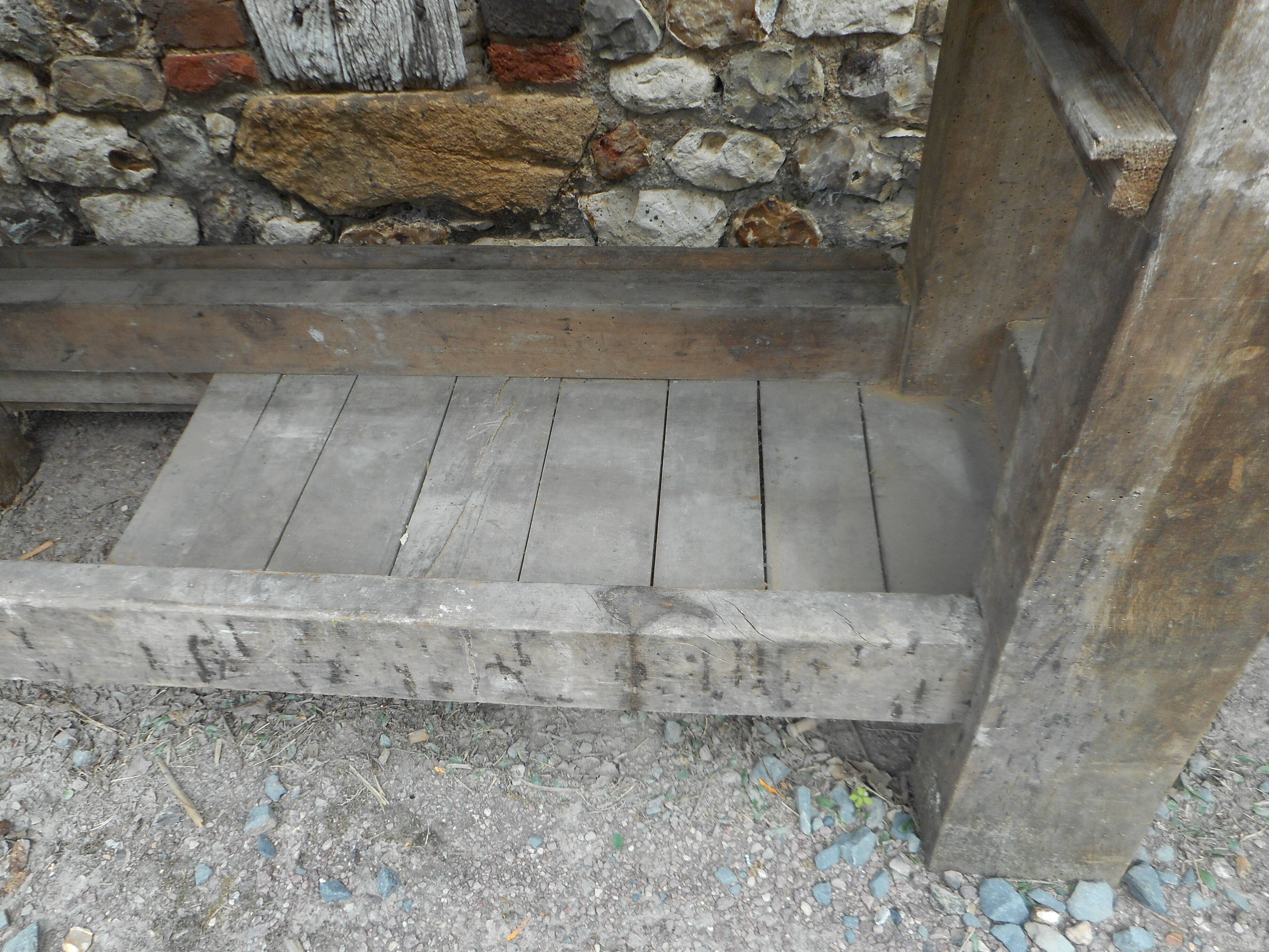 Old oak carpenter's workbench