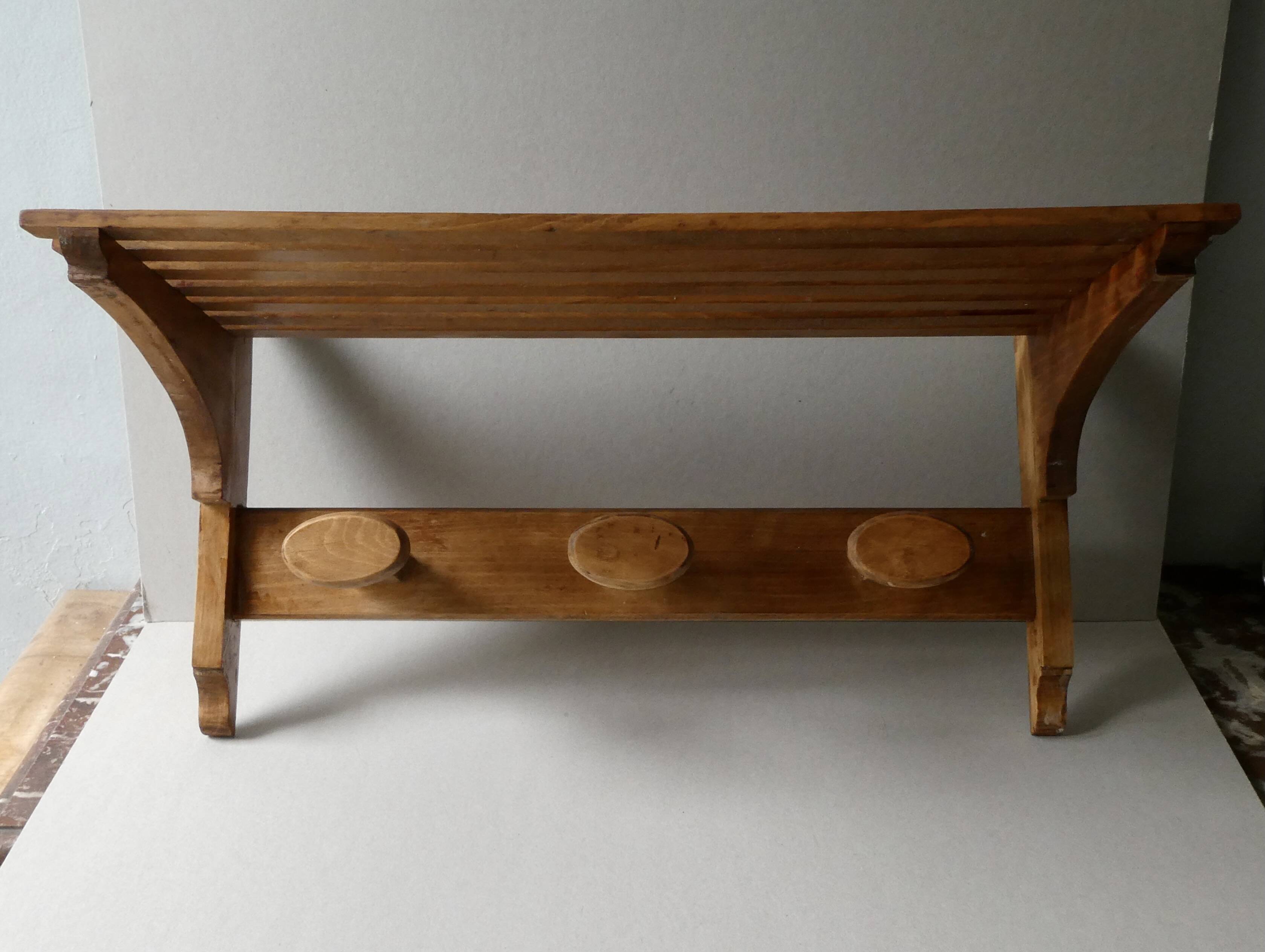 coat rack with hat rack in solid wood