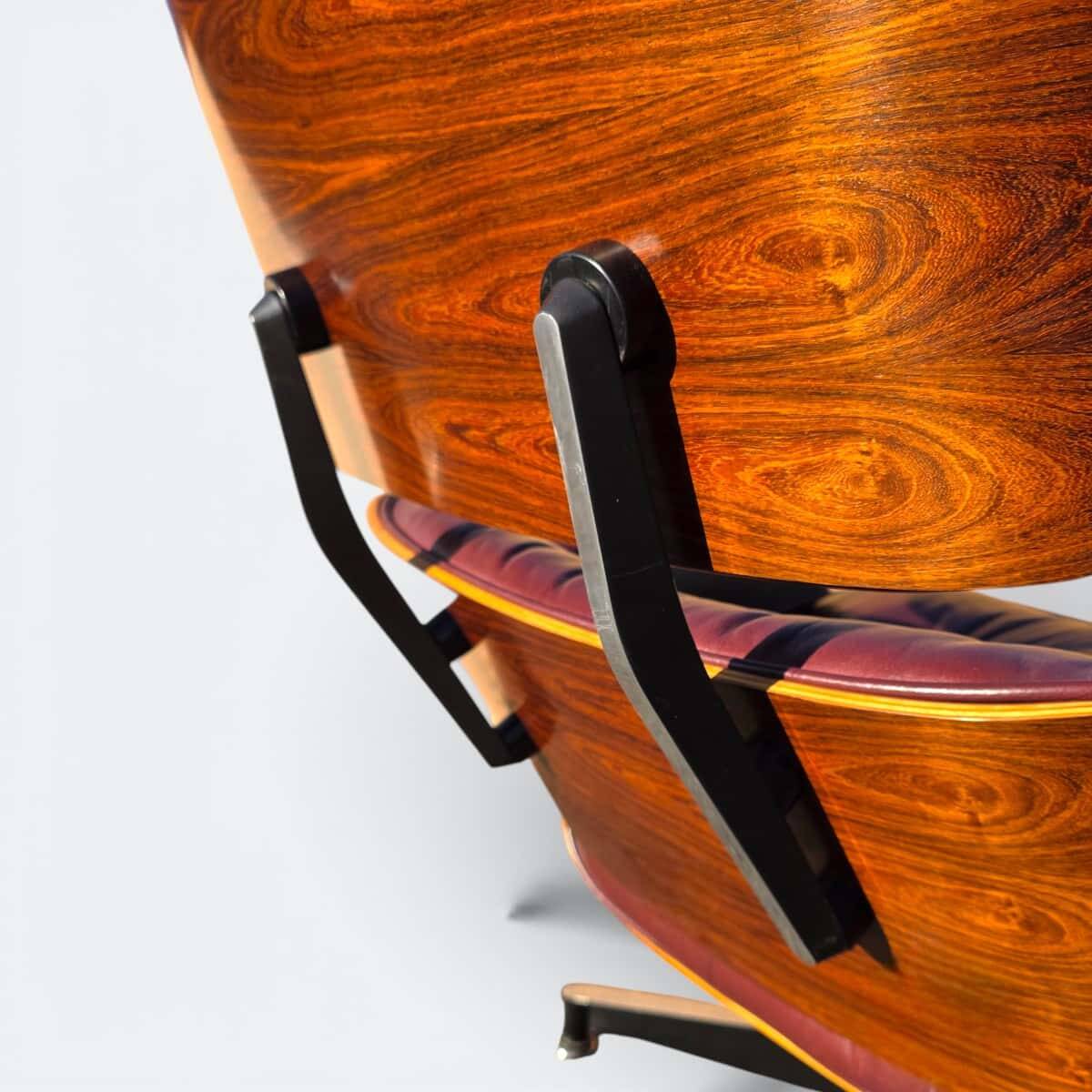 Burgundy Herman Miller Original Rosewood Eames Lounge Chair and Ottoman
