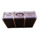 Antique suitcase in leather wood and vintage metal
