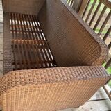 20th century rattan sofa, 3/4 seats