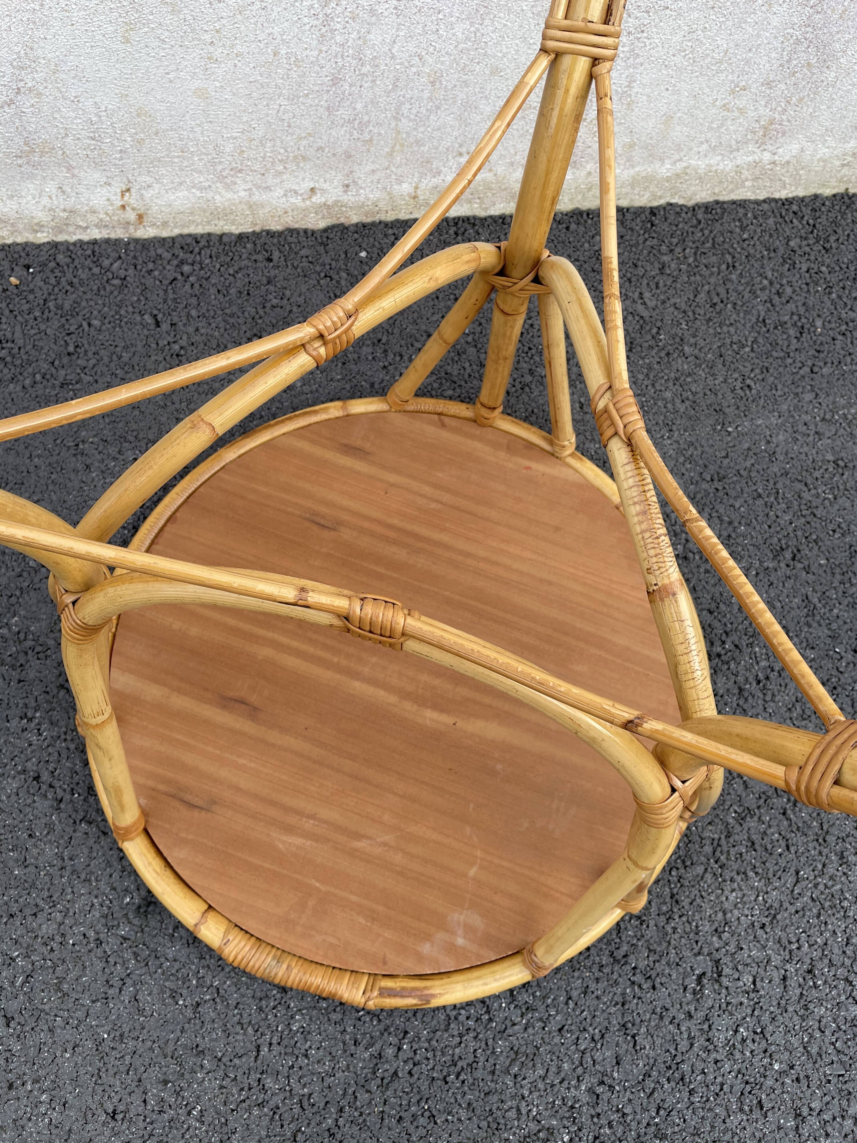 Vintage rattan roundtable