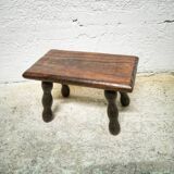 Turned wooden footrest