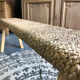 Handmade bench, wood and water hyacinth