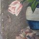 Table oil on cardboard the tulips hatched 30s
