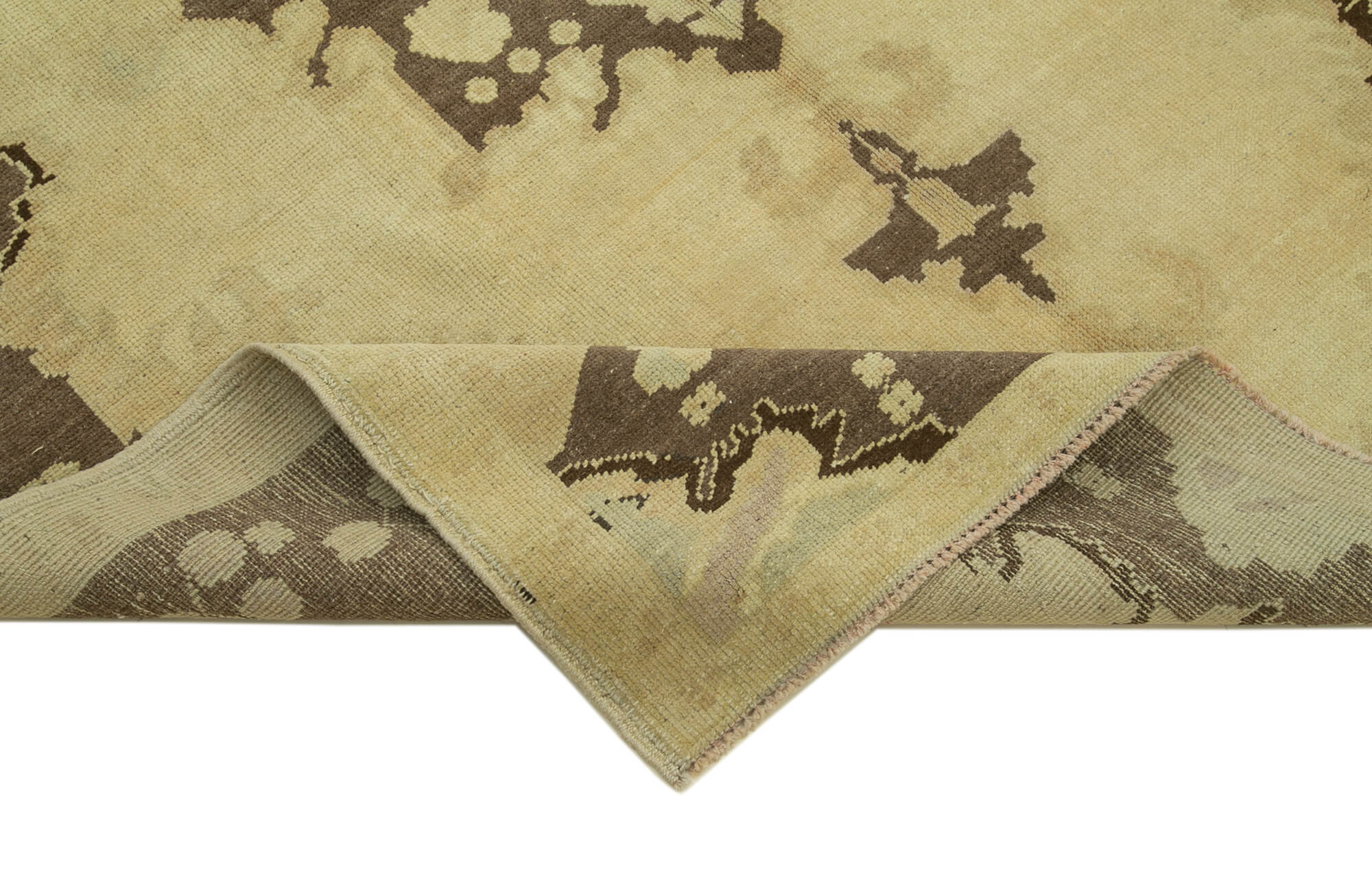 1950s hand-knotted contemporary turkish beige rug 155 cm x 235 cm