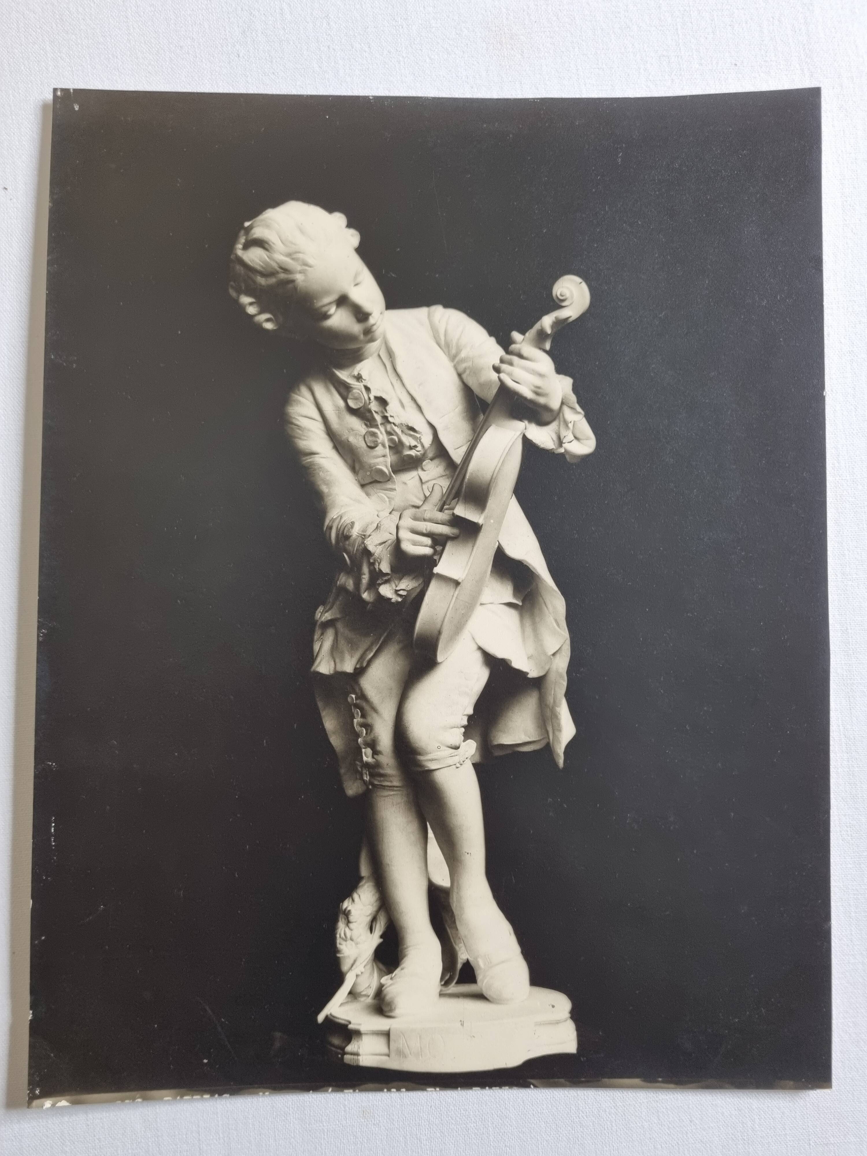 Old photograph by Eugène Fiorillo after Louis Ernest Barrias, Mozart, silver print