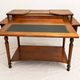 Bureau Directoire en merisier et cuir noir avec étagère