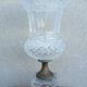 Imposing Médicis vase in cut crystal on a pedestal, created by Vaudeville at Baccarat.