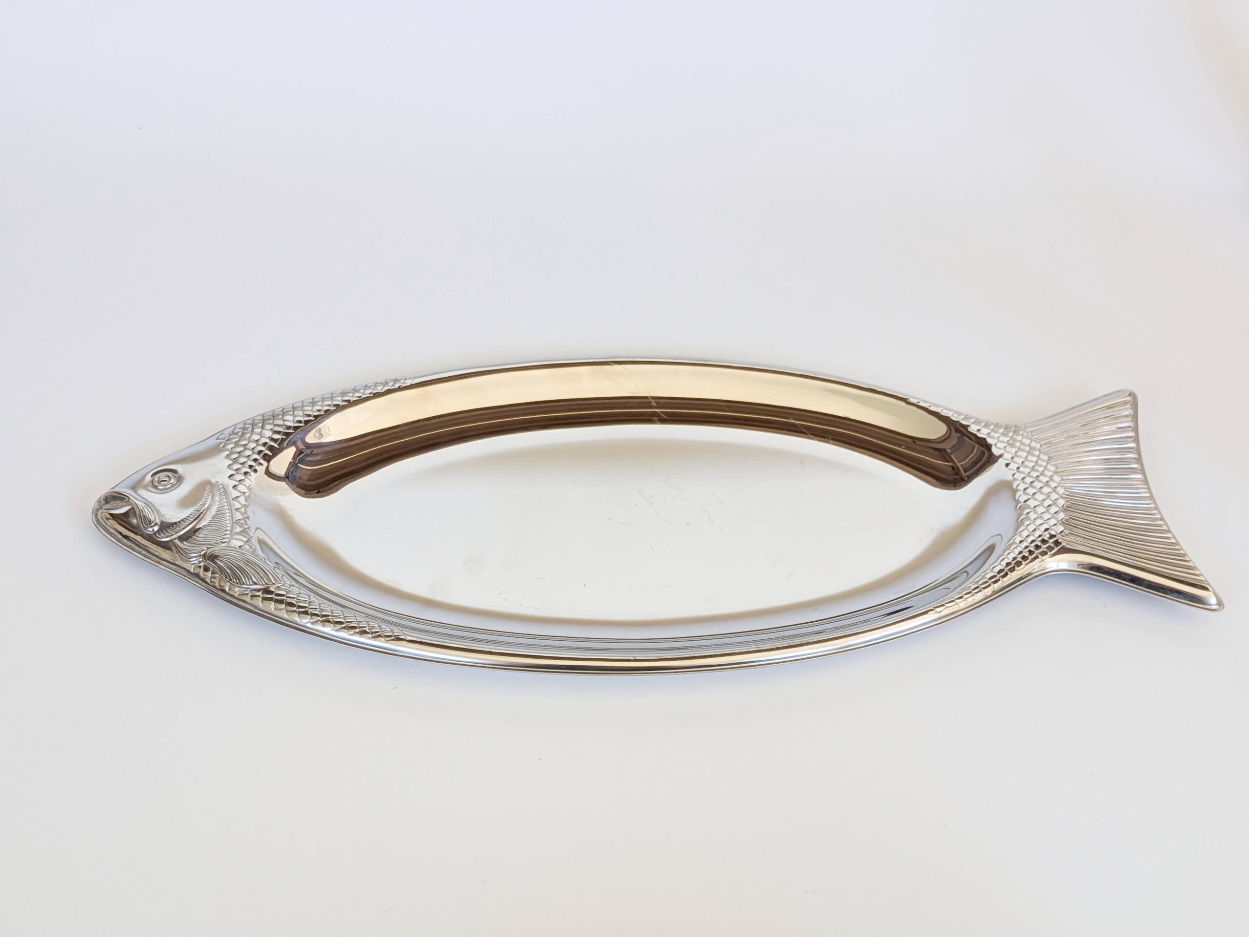 Vintage WMF Cromargan fish serving platter, stainless steel