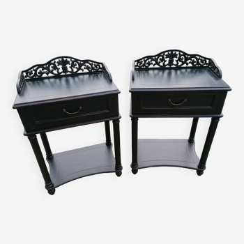 Pair of black bedside tables