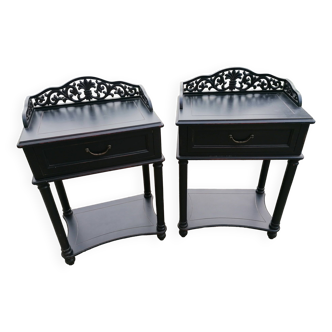 Pair of black bedside tables