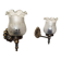 Pair of wall sconces in bronze with opaline glass tulips.