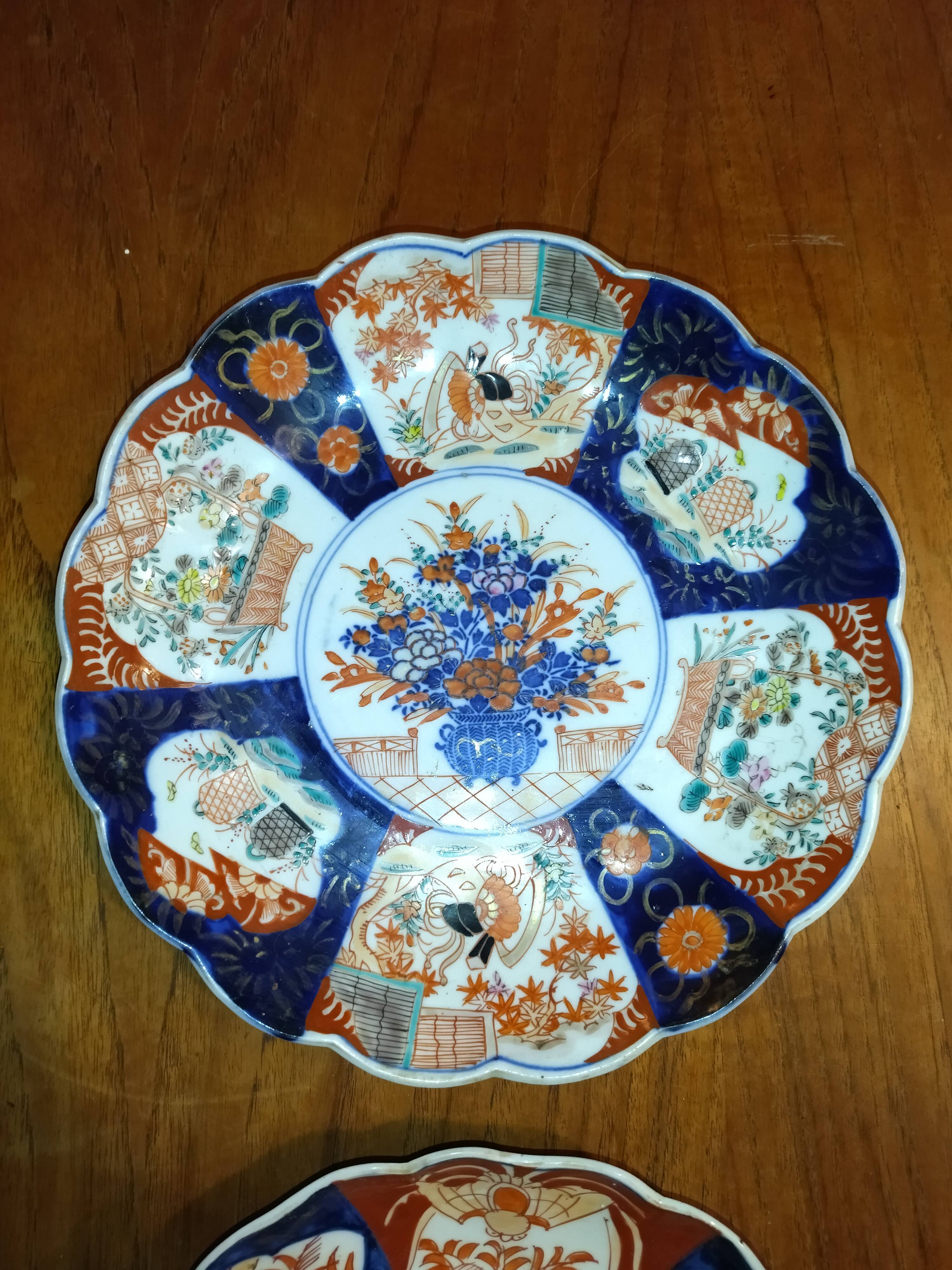 2 plates porcelain Imari nineteenth century 19th century