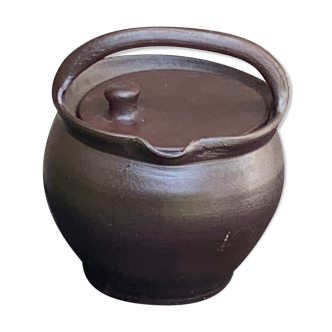 Old-lidded sandstone pot stamped turgis Forquay Calvados ancient