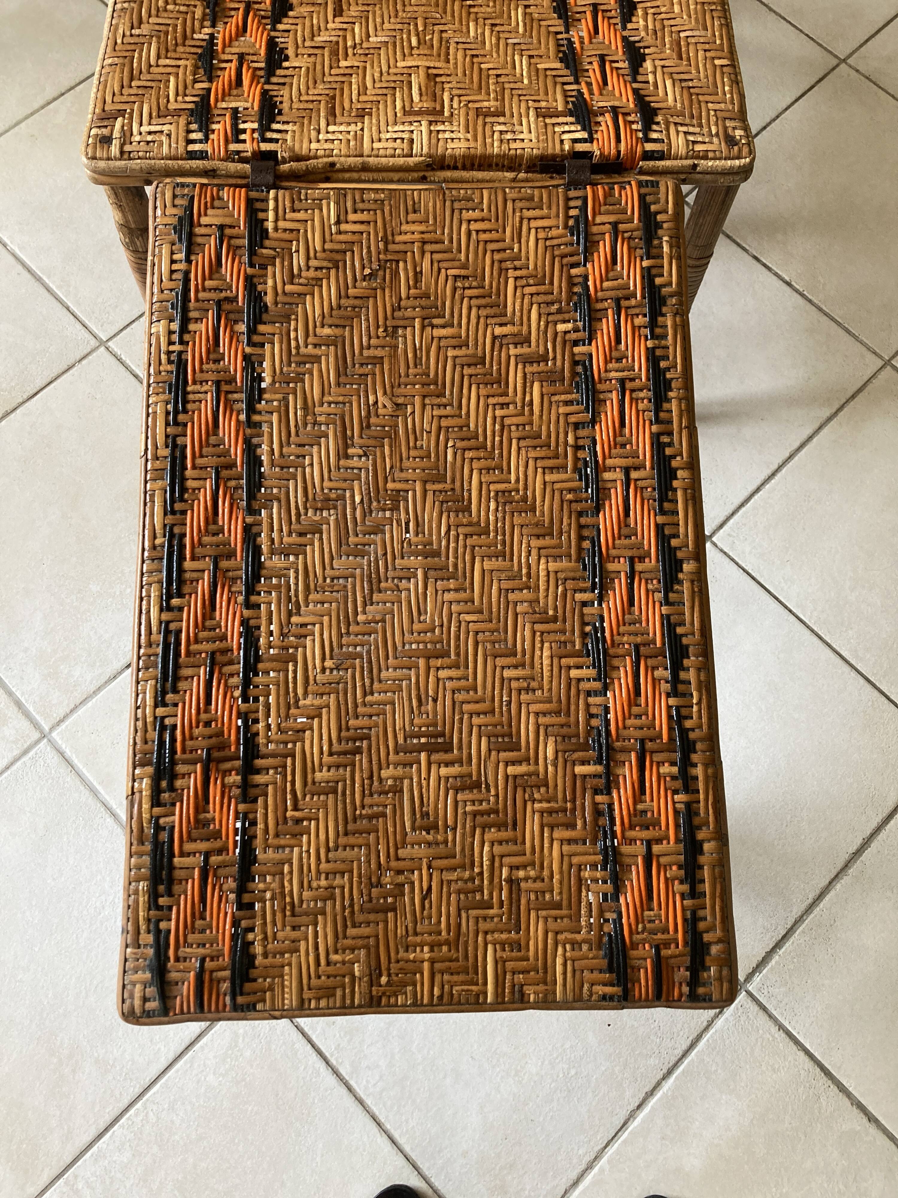 Chaise longue en rotin