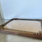 Cadre photo vintage en métal doré mat avec verre convexe 25,5 cm x 20 cm