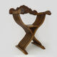 Chaise Savonarola vintage en noyer, Italie, 1970s