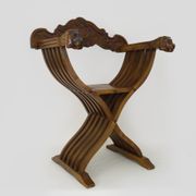 Chaise Savonarola vintage en noyer, Italie, 1970s
