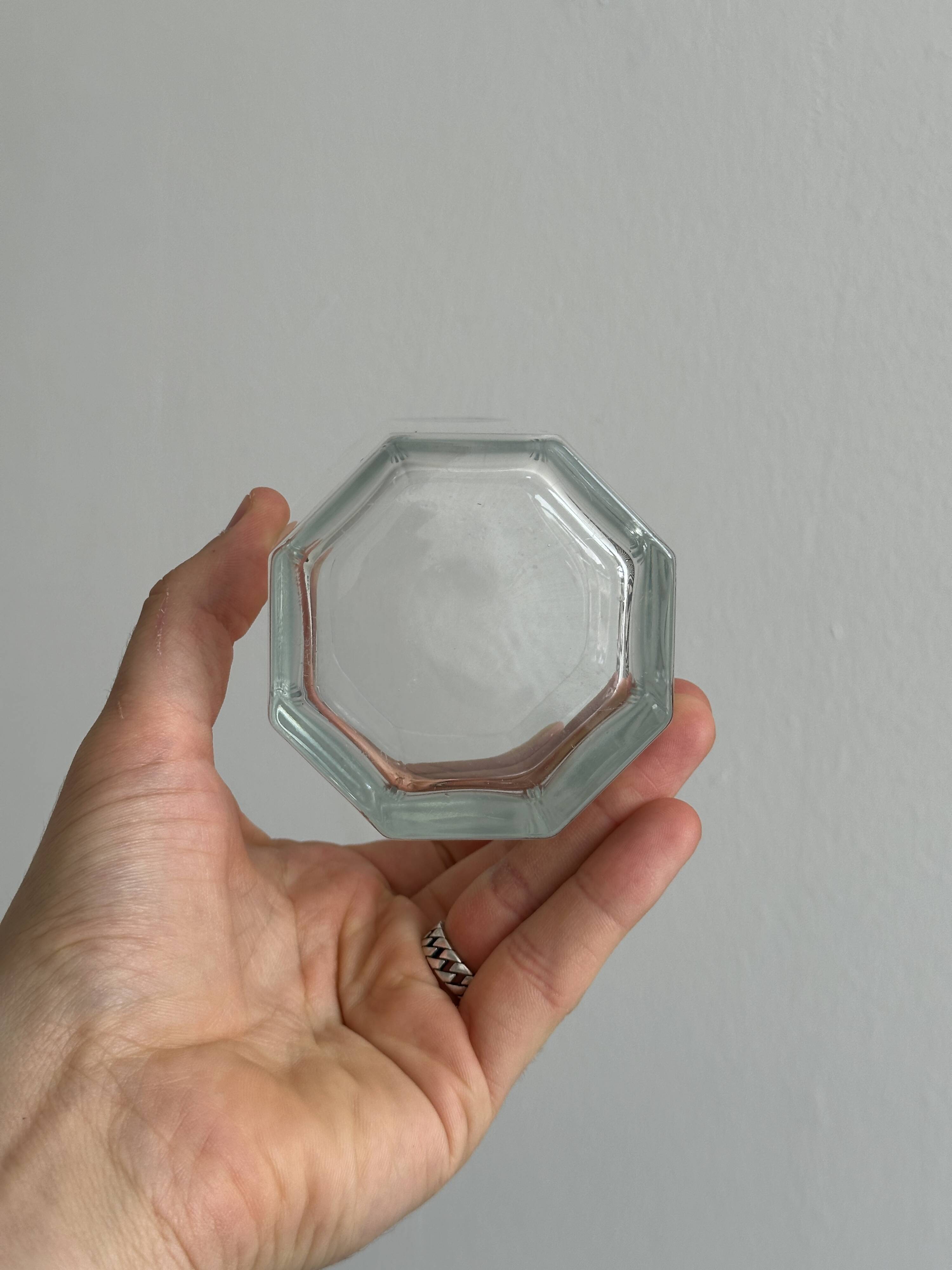 6 octagonal glasses, thick translucent glass, perfect for whiskey