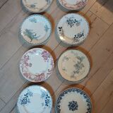 8 antique ironstone dinner plates