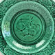Footed compote with shaded enamels Sarreguemines majolica