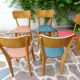Set of 5 compass foot chairs