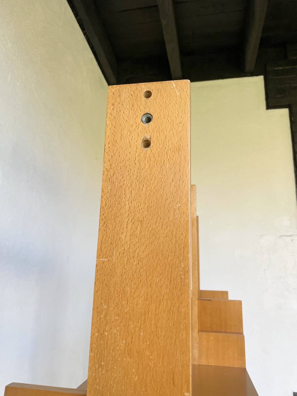 Bookcase on solid beech legs from the 80s