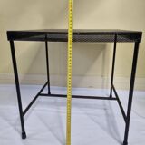 Table d'appoint en métal perforé vintage, 42 cm