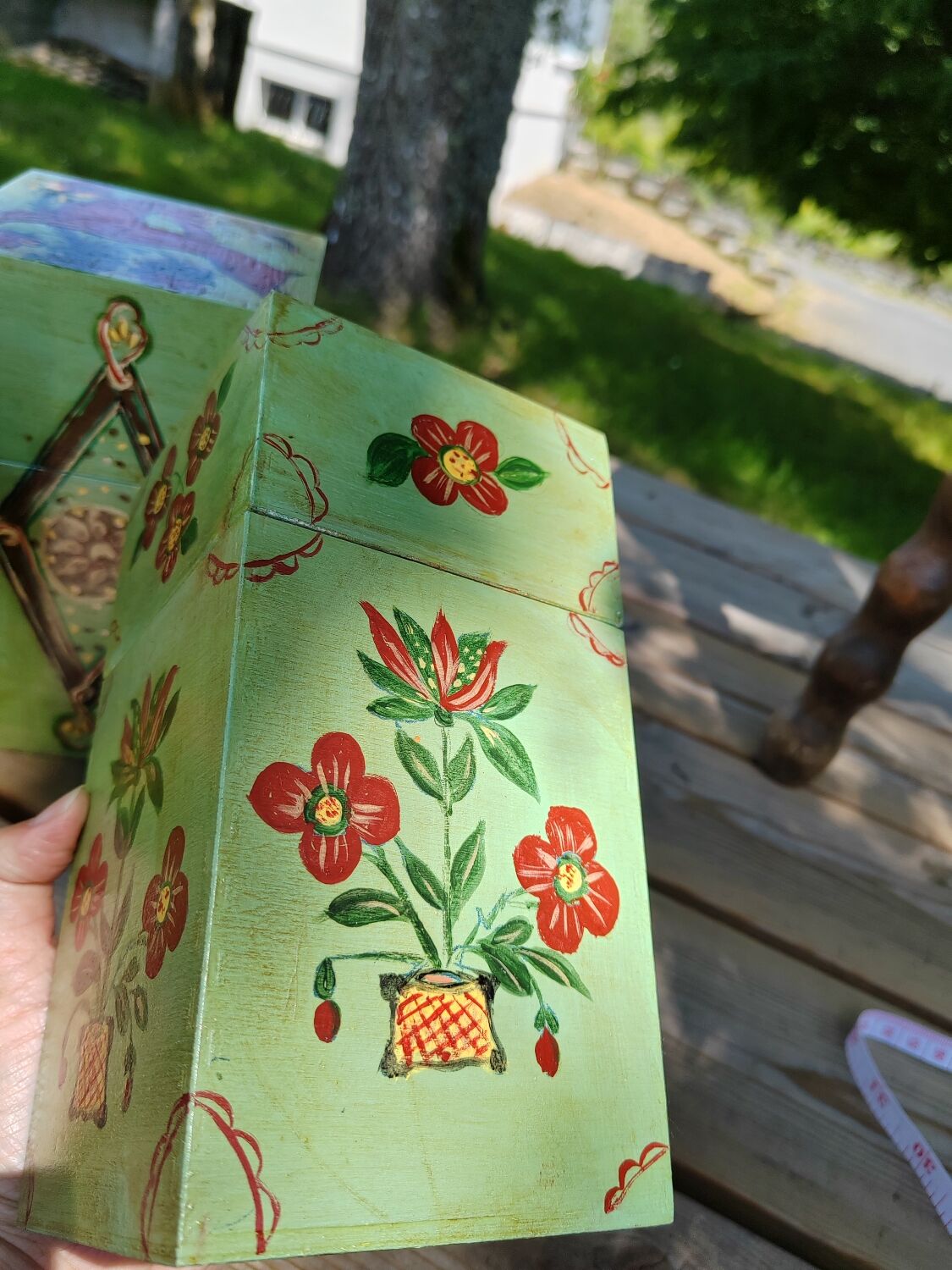 Hand-painted nesting boxes in the 90s