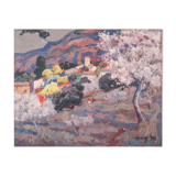 Paysage de fleurs d’amandier