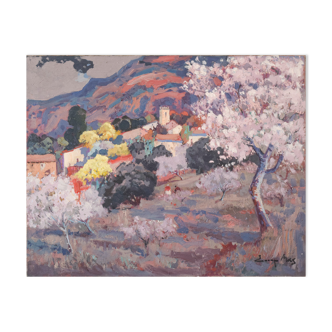 Josep Mas Pou - Almond Blossom Landscape