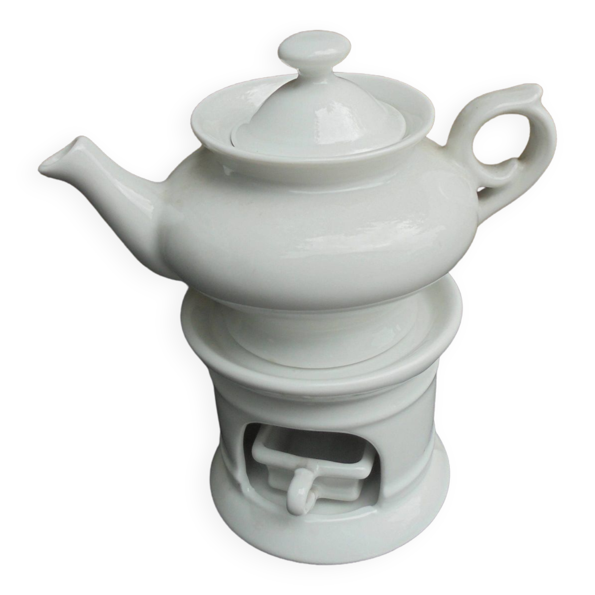 Old tisaniere faience white porcelain
