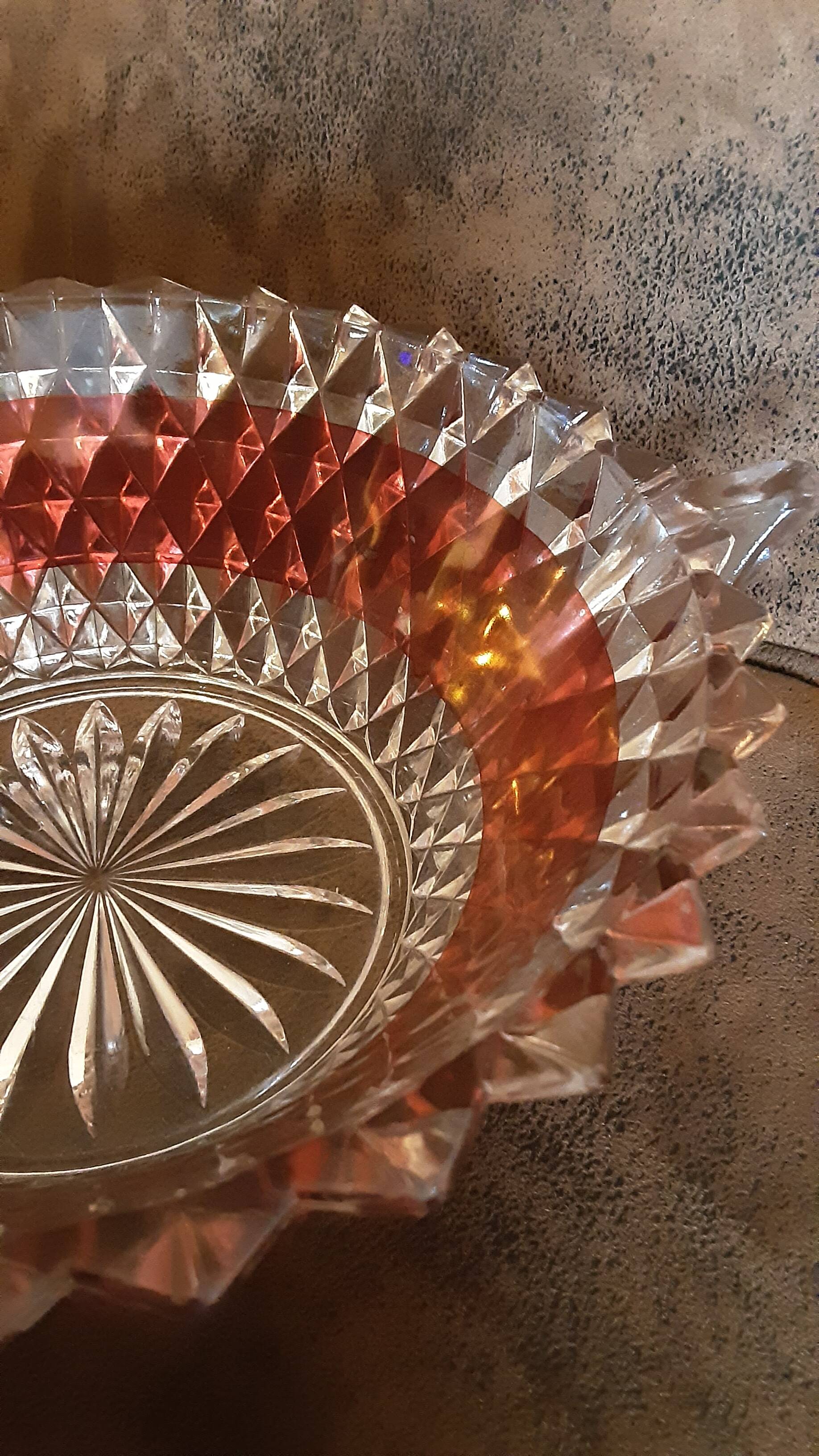 Vintage glass salad bowl