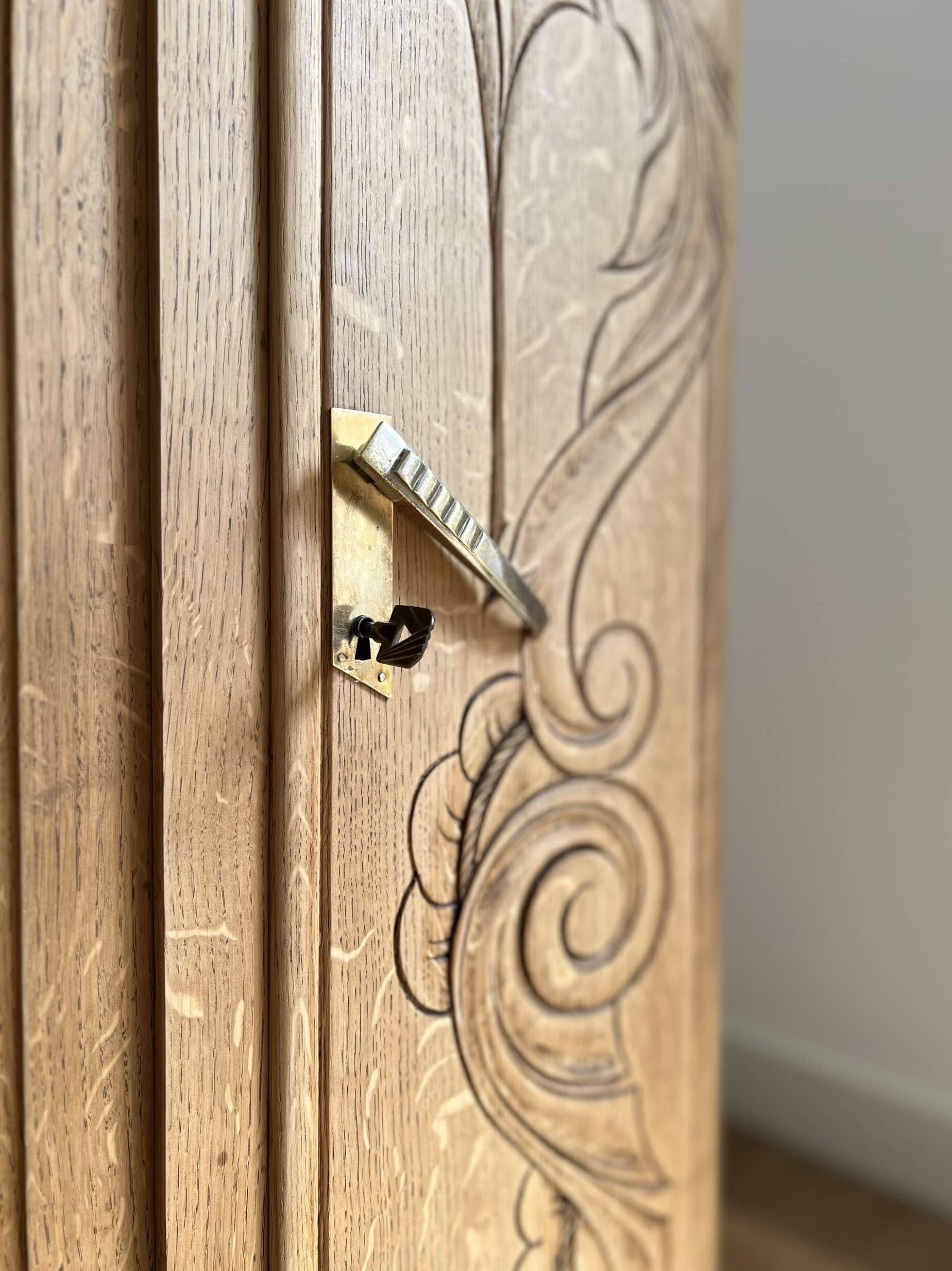 Art Deco oak sideboard with mirror (removable)