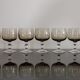 9 glasses of white wine on vintage stand Luminarc Smoked Black