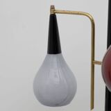 Stilnovo Mid Century Modern Italian Brass And Colored Glass Floor Lamp, 50