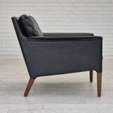 Années 1960, design danois de Kurt Østervig, chaise longue modèle 55, cuir, palissandre, originale.