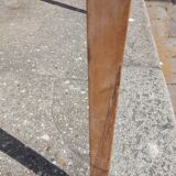 Raw wood farm table with drawer