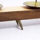 Wooden and brass candle holder