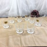 Set of 8 cut glass shot glasses France Arcoroc